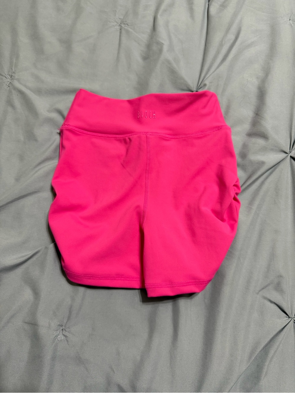 Bloch Neon Pink High-Waist Bike Shorts